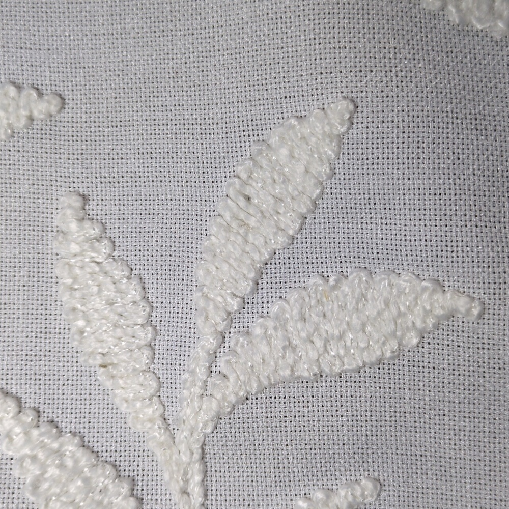 White Embroidered Fabric  - 2 Pieces - Picture 4 of 5